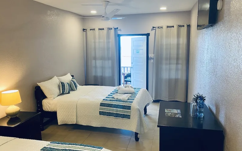 Beachfront resort on Caye Caulker, the base for caye caulker belize snorkeling trips to Hol Chan